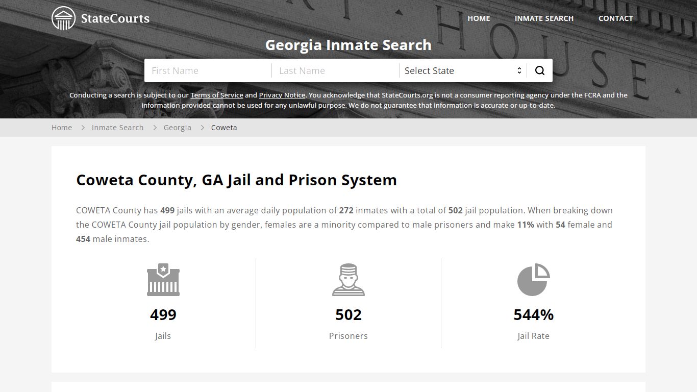 Coweta County, GA Inmate Search - StateCourts
