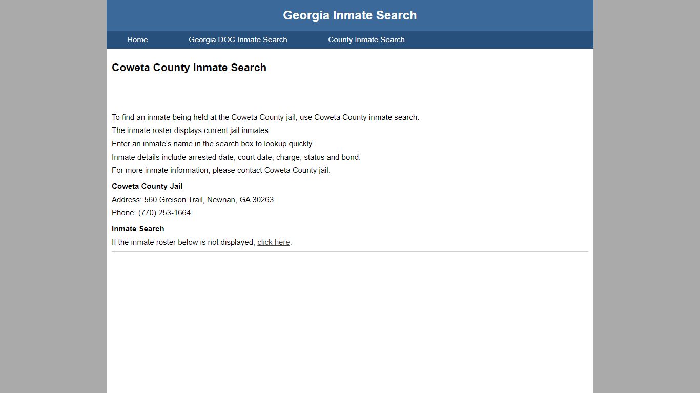 Coweta County Jail Inmate Search