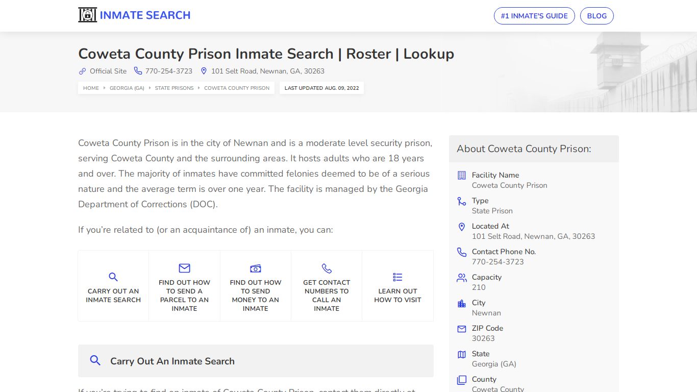 Coweta County Prison Inmate Search | Roster | Lookup